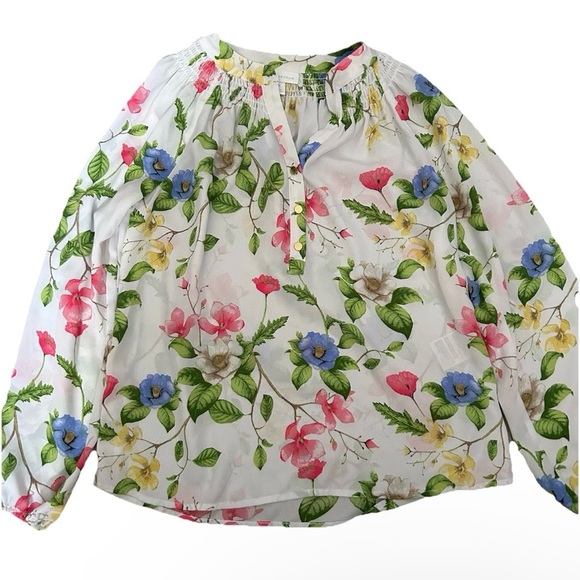 Women’s Charter Club Floral Blouse Size Petite Small - Picture 1 of 4